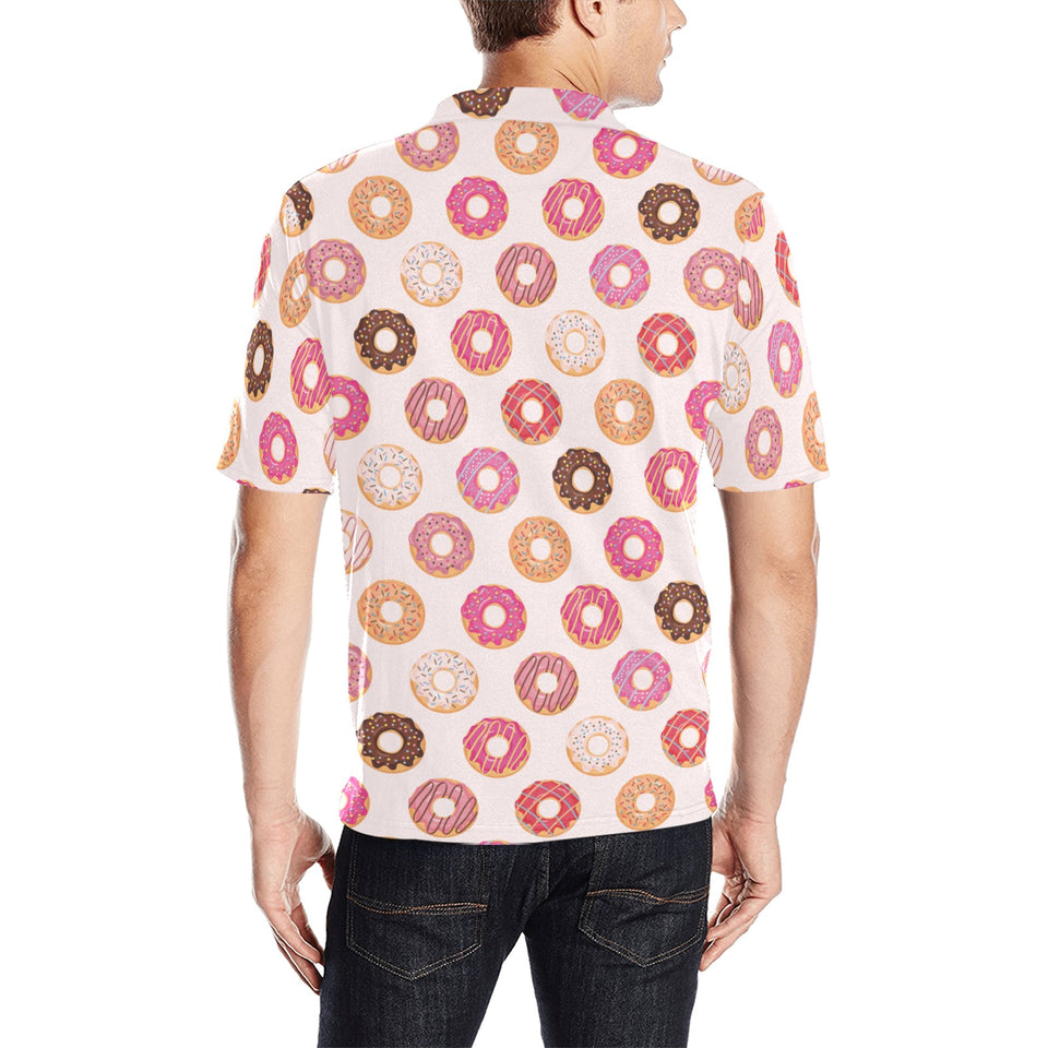 Colorful donut pattern Men's All Over Print Polo Shirt