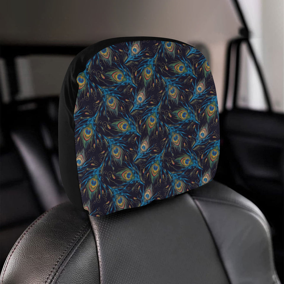 Beautiful peacock feather pattern Car Headrest Cover