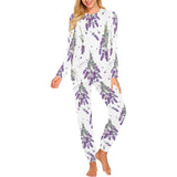 lavender flower design pattern Women's All Over Print Pajama Set