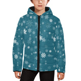 Snowflake pattern dark background Kids' Boys' Girls' Padded Hooded Jacket