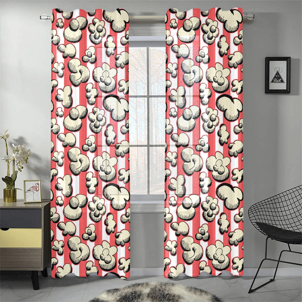 Popcorn Pattern Print Design 05 Gauze Curtain