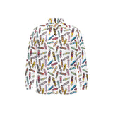 Skate Board Pattern Print Design 05 Men's Long Sleeve Polo Shirt