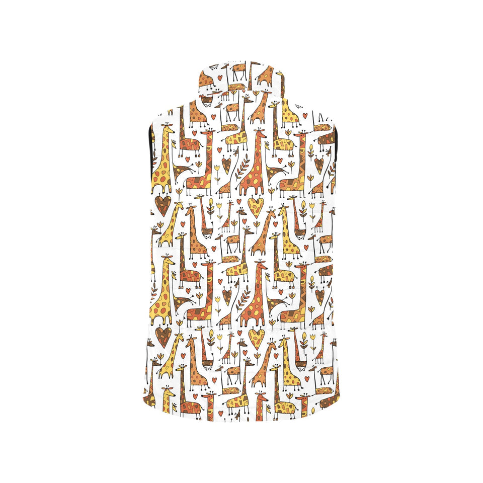 Giraffe Pattern Print Design 04 Men's Padded Vest