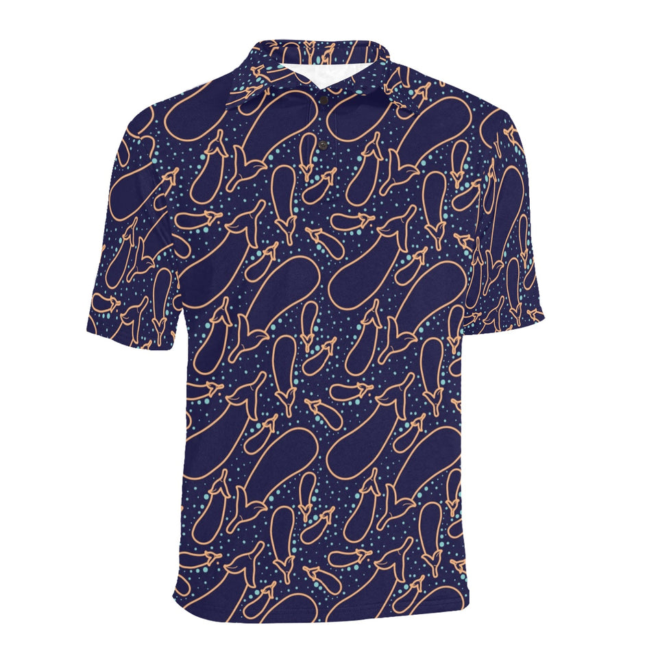Eggplant Pattern Print Design 04 Men's All Over Print Polo Shirt