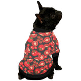 Tomato black background All Over Print Pet Dog Round Neck Fuzzy Shirt