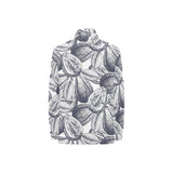 Guava tropical hand drawn pattern Women's Long Sleeve Polo Shirt