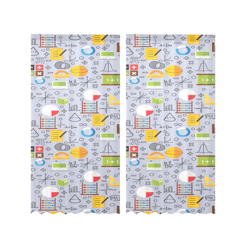 Math Pattern Print Design 04 Gauze Curtain