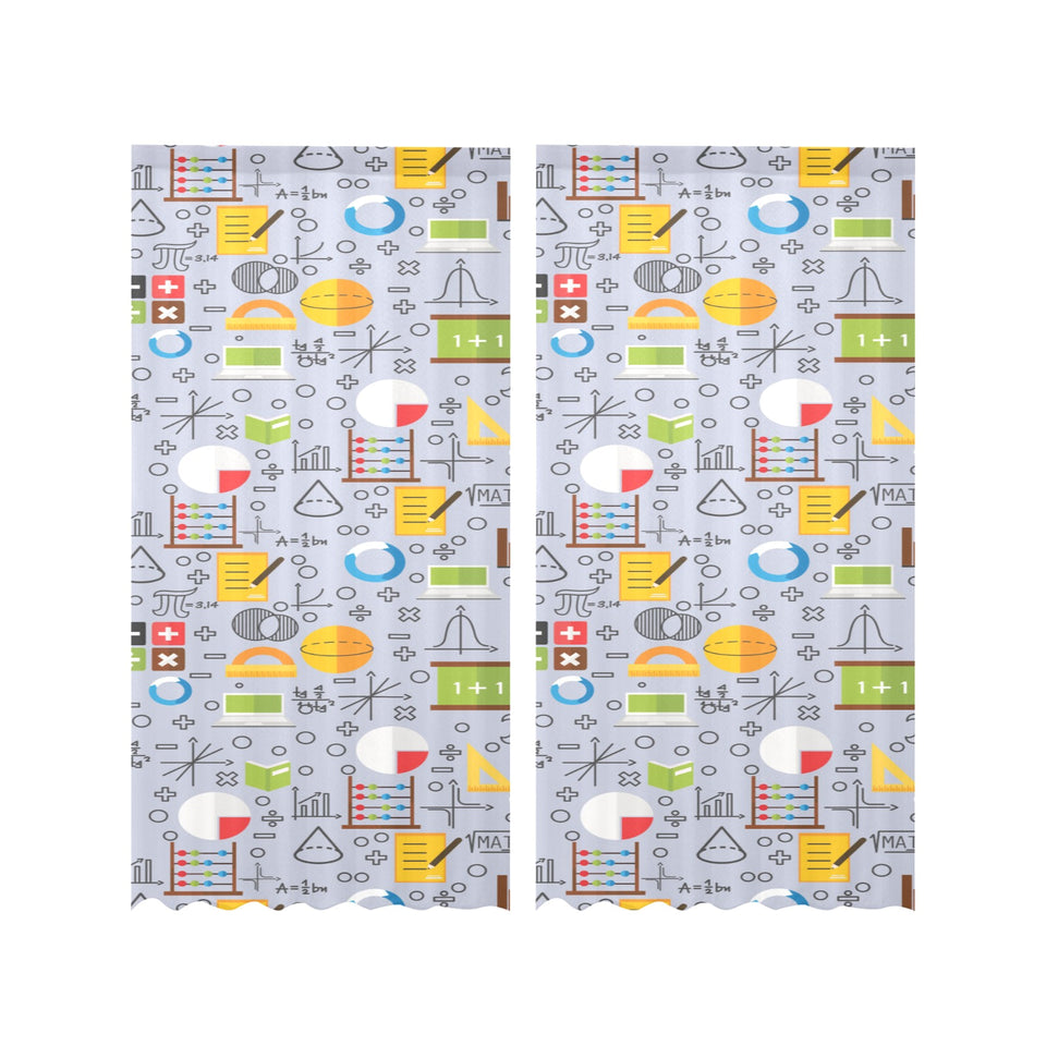Math Pattern Print Design 04 Gauze Curtain