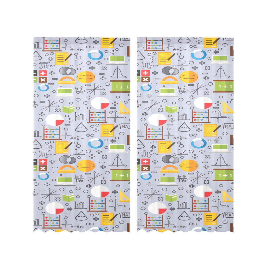 Math Pattern Print Design 04 Gauze Curtain