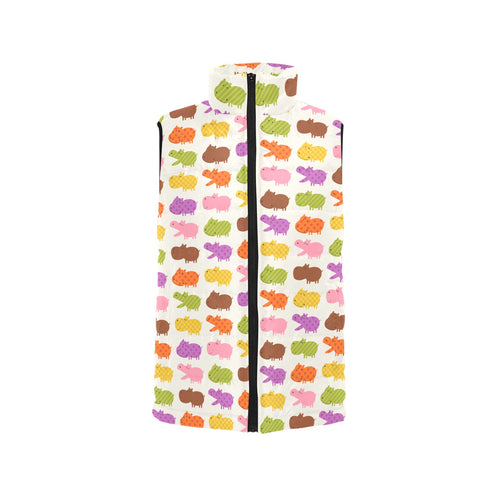 Hippopotamus Pattern Print Design 01 Men's Padded Vest