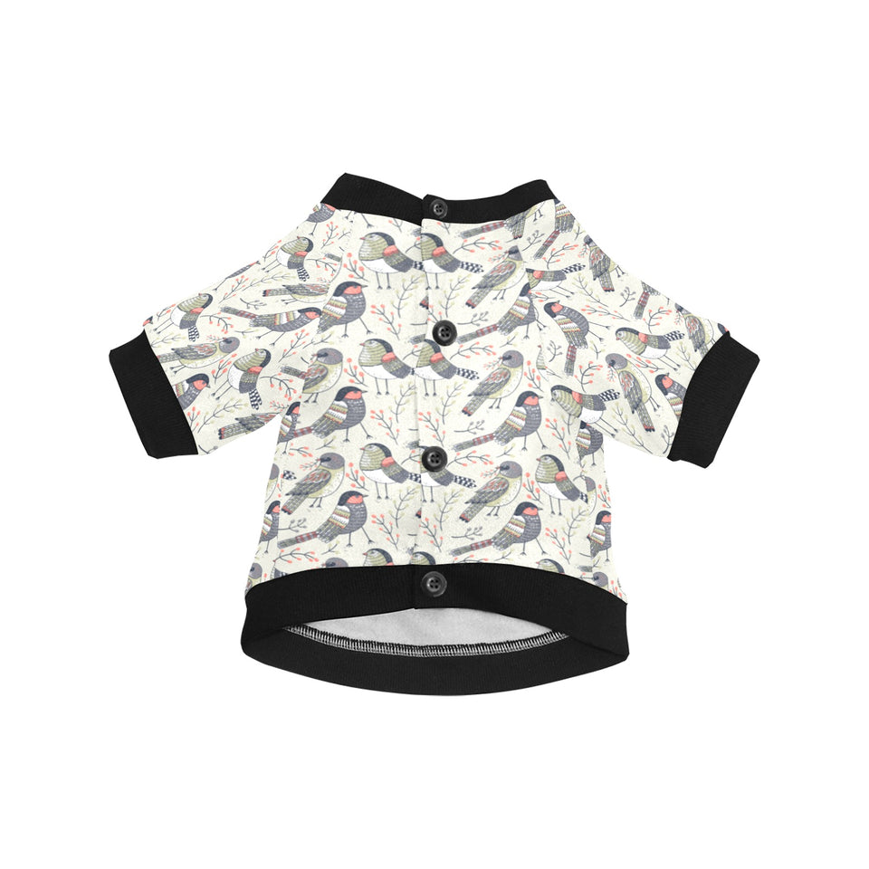 Pigeon Pattern Print Design 04 All Over Print Pet Dog Round Neck Fuzzy Shirt