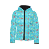 Math Pattern Print Design 02 Kids' Boys' Girls' Padded Hooded Jacket