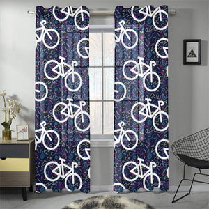Bicycle Pattern Print Design 03 Gauze Curtain