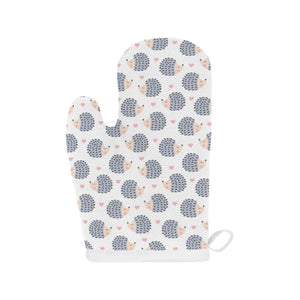 Hedgehog Pattern Print Design 04 Heat Resistant Oven Mitts