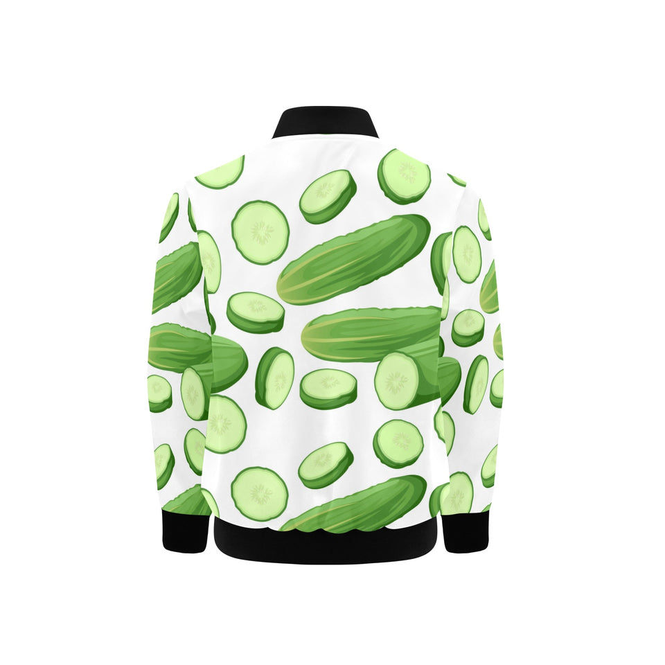 cucumber whole slices pattern Kids' Boys' Girls' Bomber Jacket