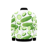 cucumber whole slices pattern Kids' Boys' Girls' Bomber Jacket