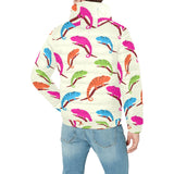Colorful Chameleon lizard pattern Men's Padded Hooded Jacket