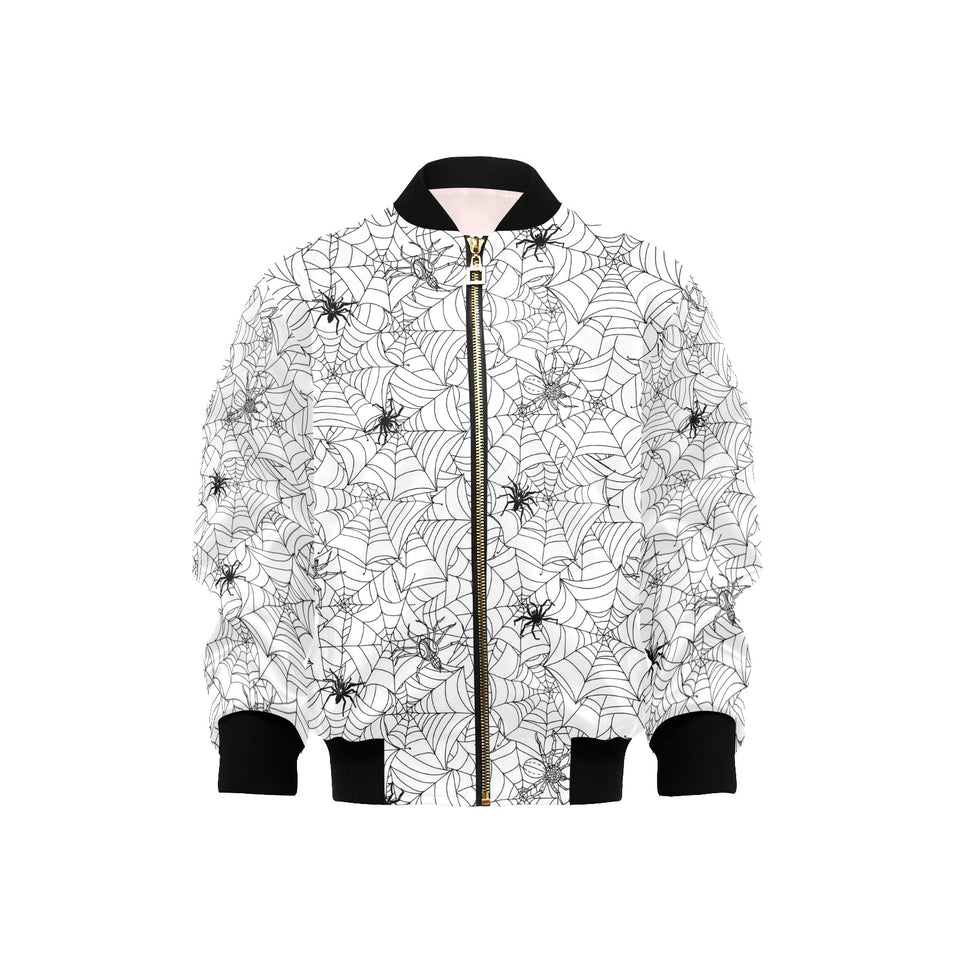 Spider web cobweb pattern Kids' Boys' Girls' Bomber Jacket