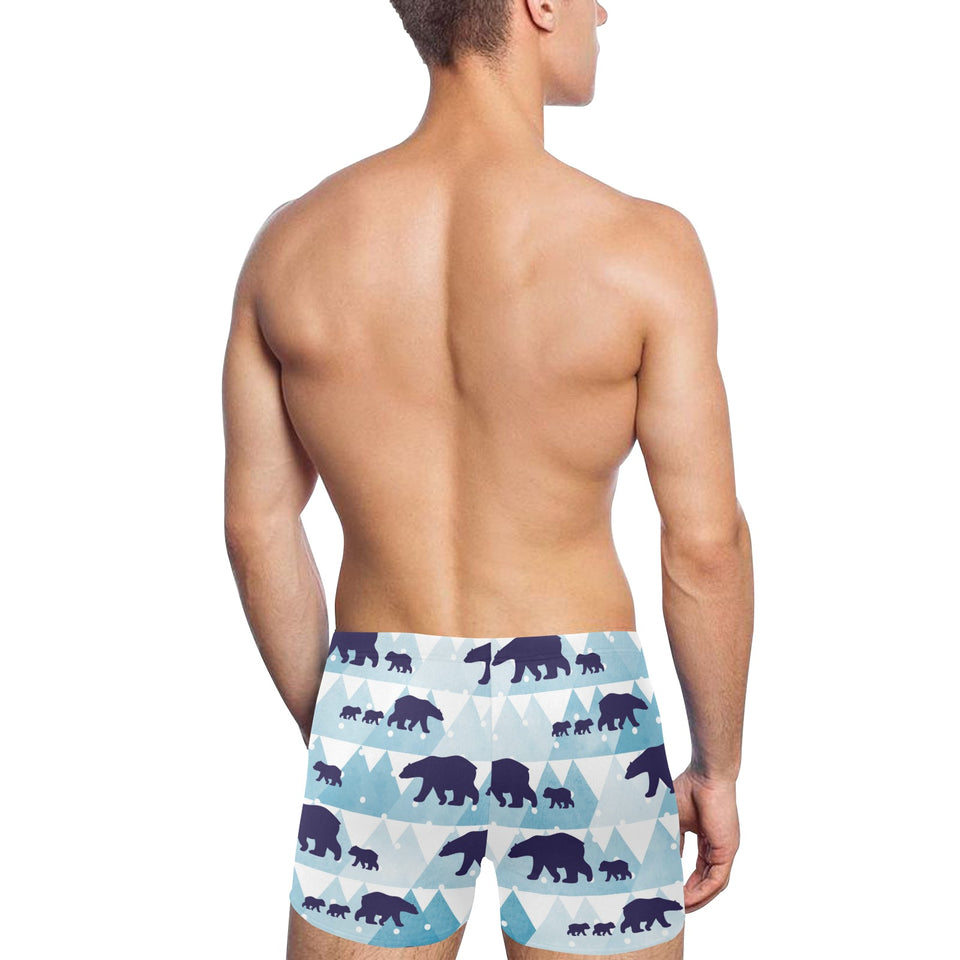 polar bear winter snow pattern Men's Swimming Trunks