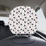 Ostrich Pattern Print Design 02 Car Headrest Cover