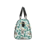 Cute sloths tropical palm leaves white background Travel Bag