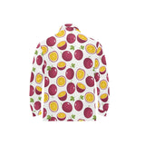 Passion fruit design pattern Men's Long Sleeve Polo Shirt