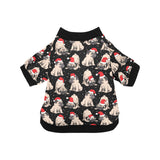 Christmas Pugs Santa_s red cap pattern All Over Print Pet Dog Round Neck Fuzzy Shirt