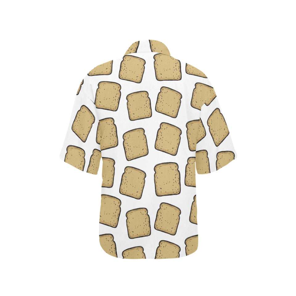 Bread Toast Pattern Print Design 03 Women's All Over Print Hawaiian Shirt