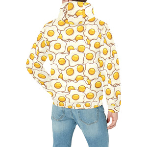 Fried Eggs Pattern Print Design 02 Men's Padded Hooded Jacket