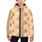 Bread Toast Pattern Print Design 04 Kids' Boys' Girls' Padded Hooded Jacket