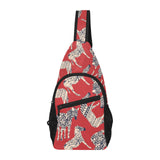 Zebra abstract red background All Over Print Chest Bag