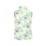 French bulldog hawaii blackground Women's Padded Vest