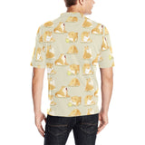Cute fat shiba inu dog pattern Men's All Over Print Polo Shirt