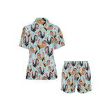 Rooster chicken cock snowfalke Women's V-Neck Short Pajama Set
