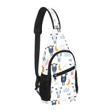 Cute sleeping sheep moon cloud pattern All Over Print Chest Bag