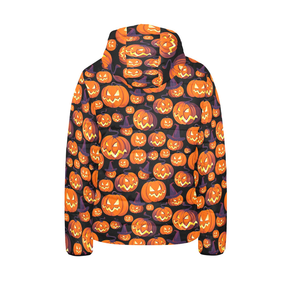Halloween Pumpkin pattern Kids' Boys' Girls' Padded Hooded Jacket