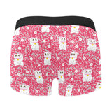 Maneki neko cat sakura pink background Men's All Over Print Boxer Briefs Men's Underwear