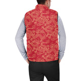 Gold dragons red background Men's Padded Vest