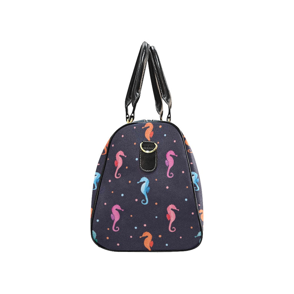 Watercolor colorful seahorse pattern Travel Bag