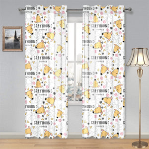 Greyhound Pattern Print Design 03 Gauze Curtain