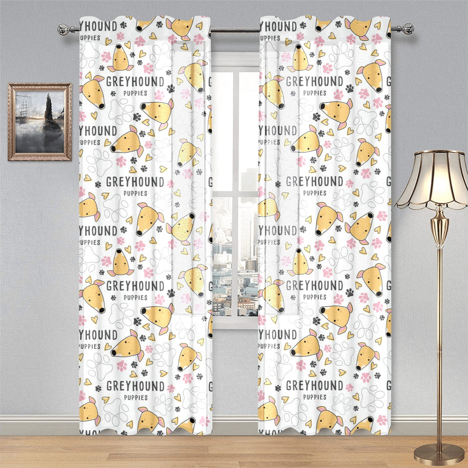 Greyhound Pattern Print Design 03 Gauze Curtain