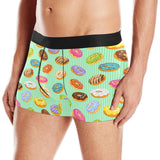 Colorful donut pattern green background Men's All Over Print Boxer Briefs Men's Underwear