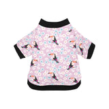 Beautiful toucan flower leaves All Over Print Pet Dog Round Neck Fuzzy Shirt