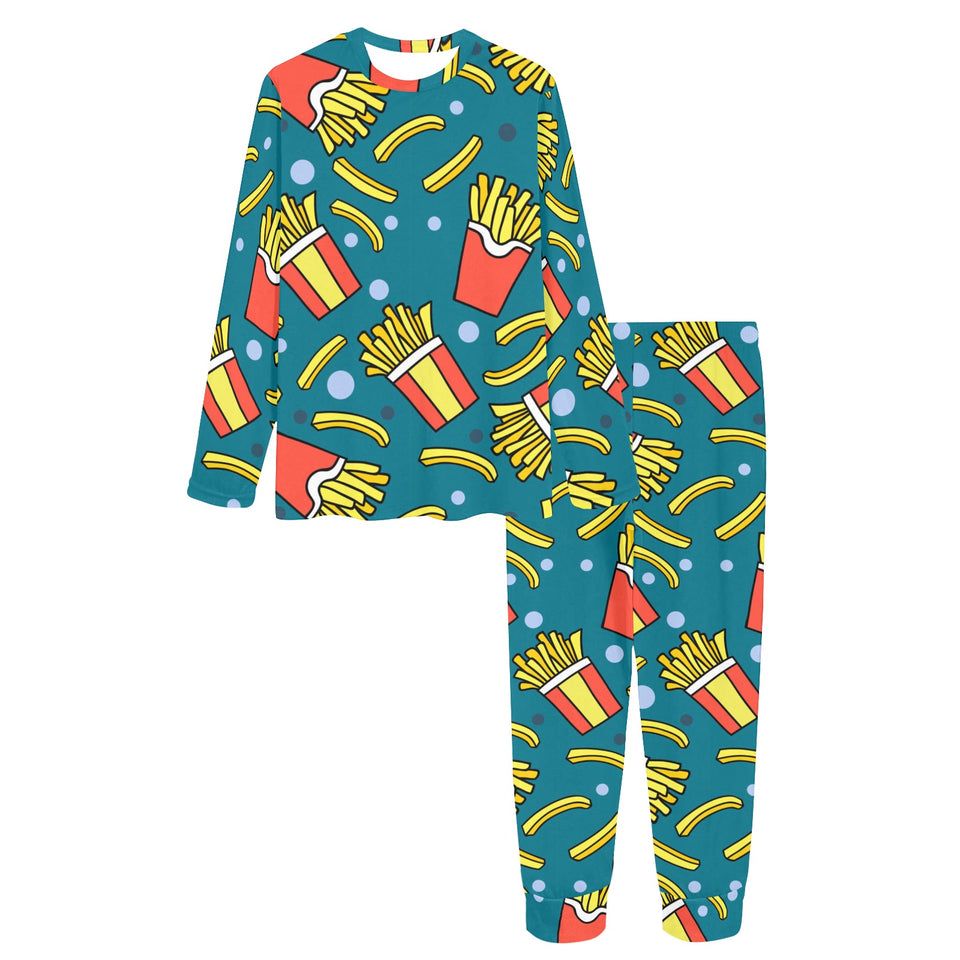 French fries red paper box pattern Women's All Over Print Pajama Set