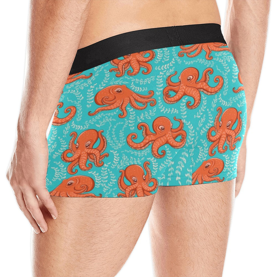 Octopus turquoise background Men's All Over Print Boxer Briefs Men's Underwear