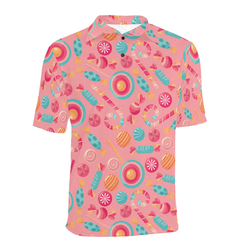 Colorful candy pattern Men's All Over Print Polo Shirt