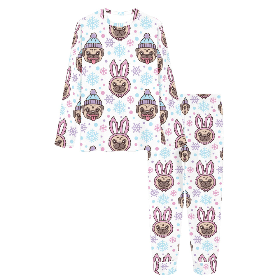 Cute pug hat rabbit costume pattern Women's All Over Print Pajama Set