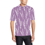 Lavender flowers purple pattern Men's All Over Print Polo Shirt
