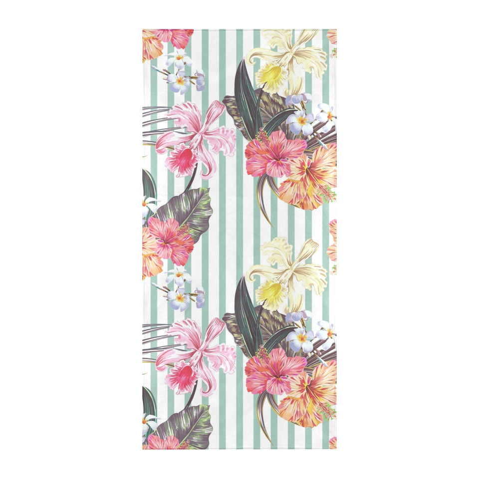 Colorful orchid flower pattern Beach Towel