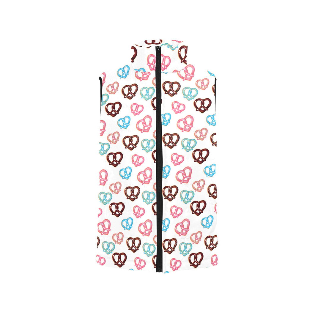 Pretzels Pattern Print Design 04 Men's Padded Vest